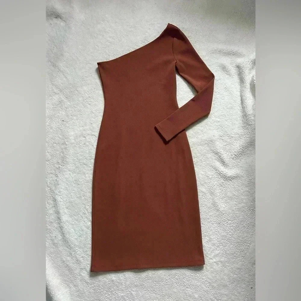 LPA Asymmetrical Bodycon Midi Dress